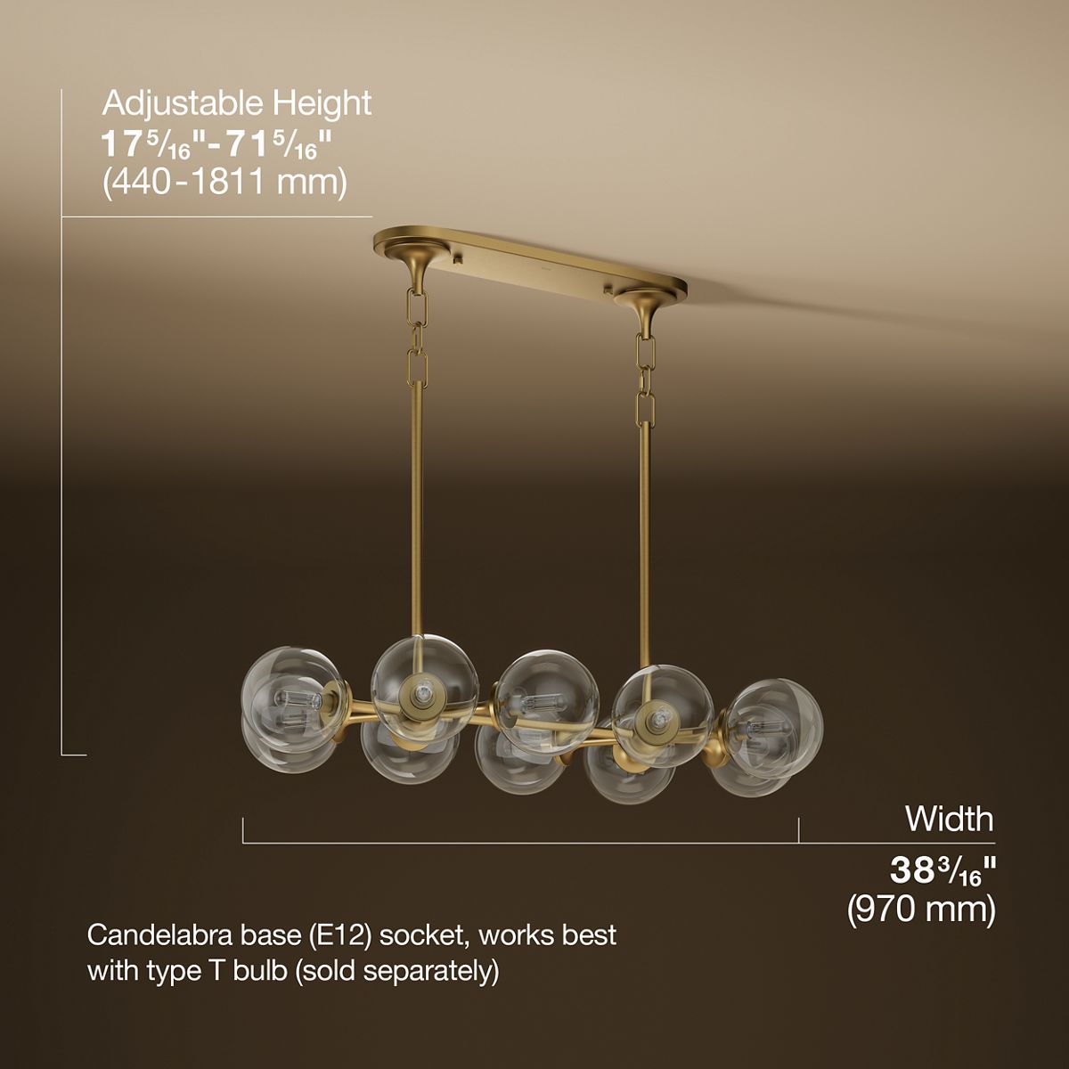 3/4 view of product with dimensions