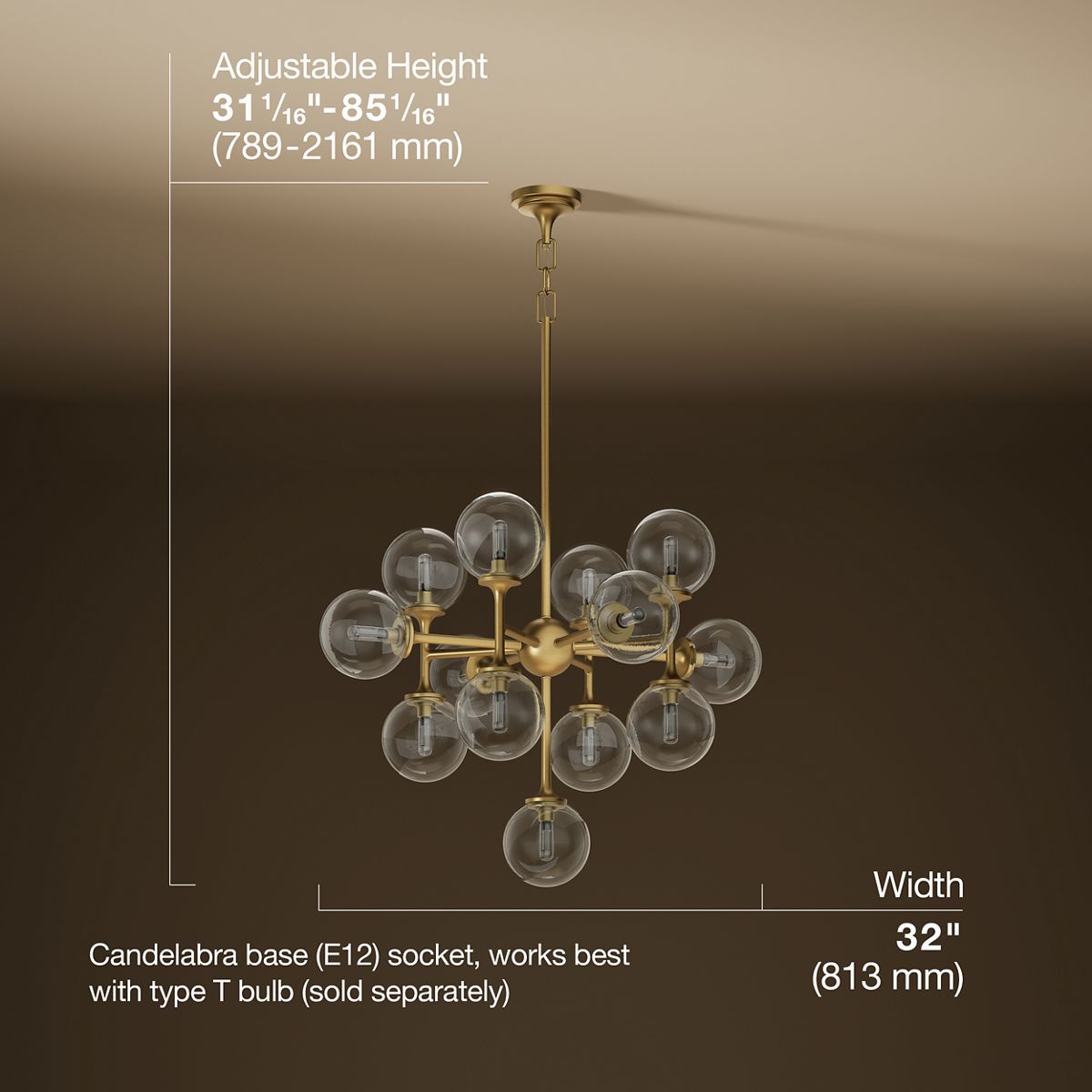3/4 view of product with dimensions