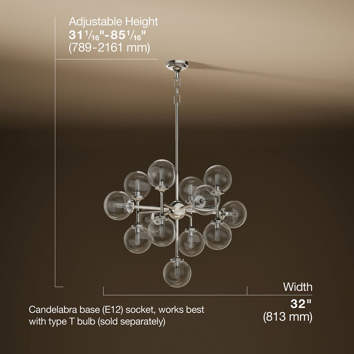 3/4 view of product with dimensions