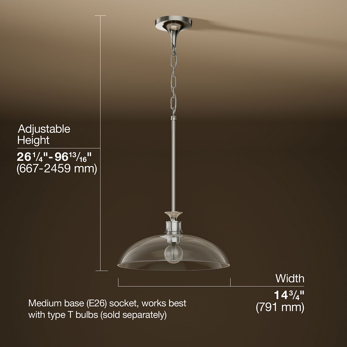 3/4 view of product with dimensions