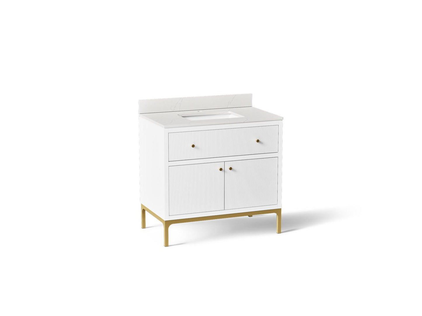 KOHLER Calpa™ 36" bathroom vanity cabinet with sink and quartz top