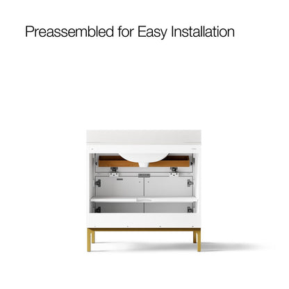 KOHLER Calpa™ 36" bathroom vanity cabinet with sink and quartz top