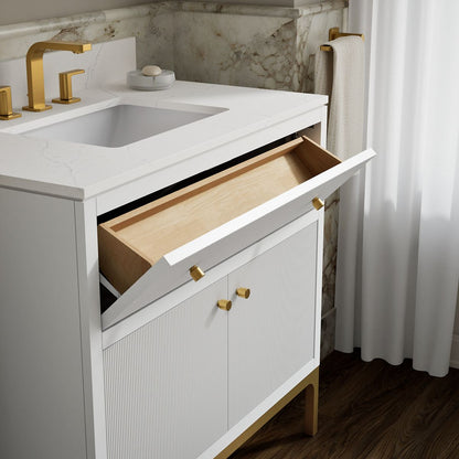 KOHLER Calpa™ 36" bathroom vanity cabinet with sink and quartz top