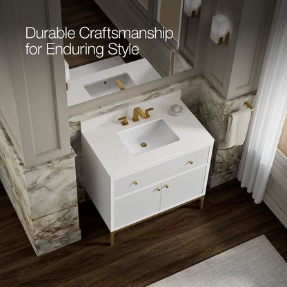 KOHLER Calpa™ 36" bathroom vanity cabinet with sink and quartz top