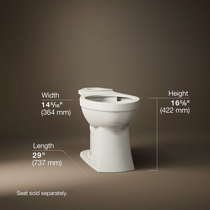 KOHLER K-32809 Kelston Elongated toilet bowl, biscuit - view 3
