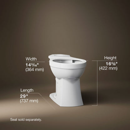 KOHLER K-32809 Kelston Elongated toilet bowl, white - view 3