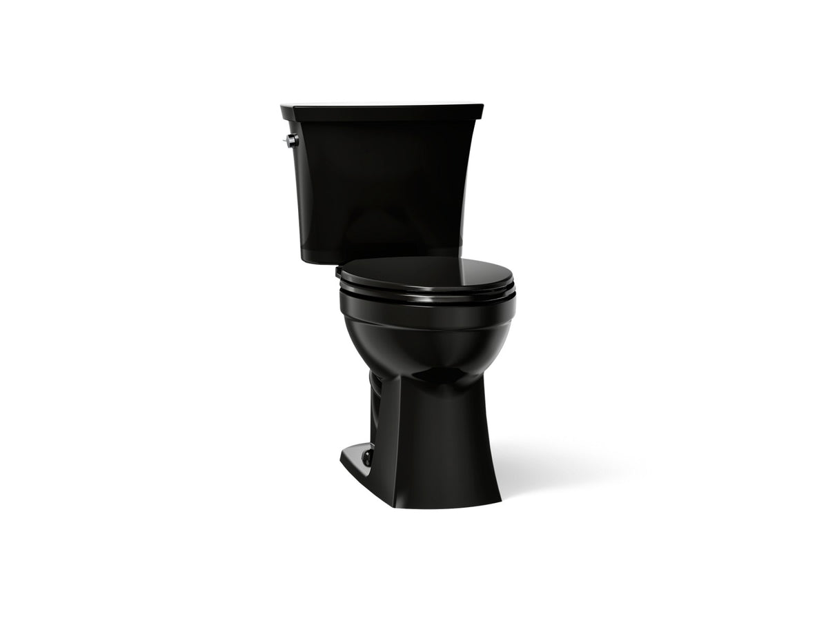 KOHLER K-32810 Kelston Two-piece elongated toilet, 1.28 gpf, black black