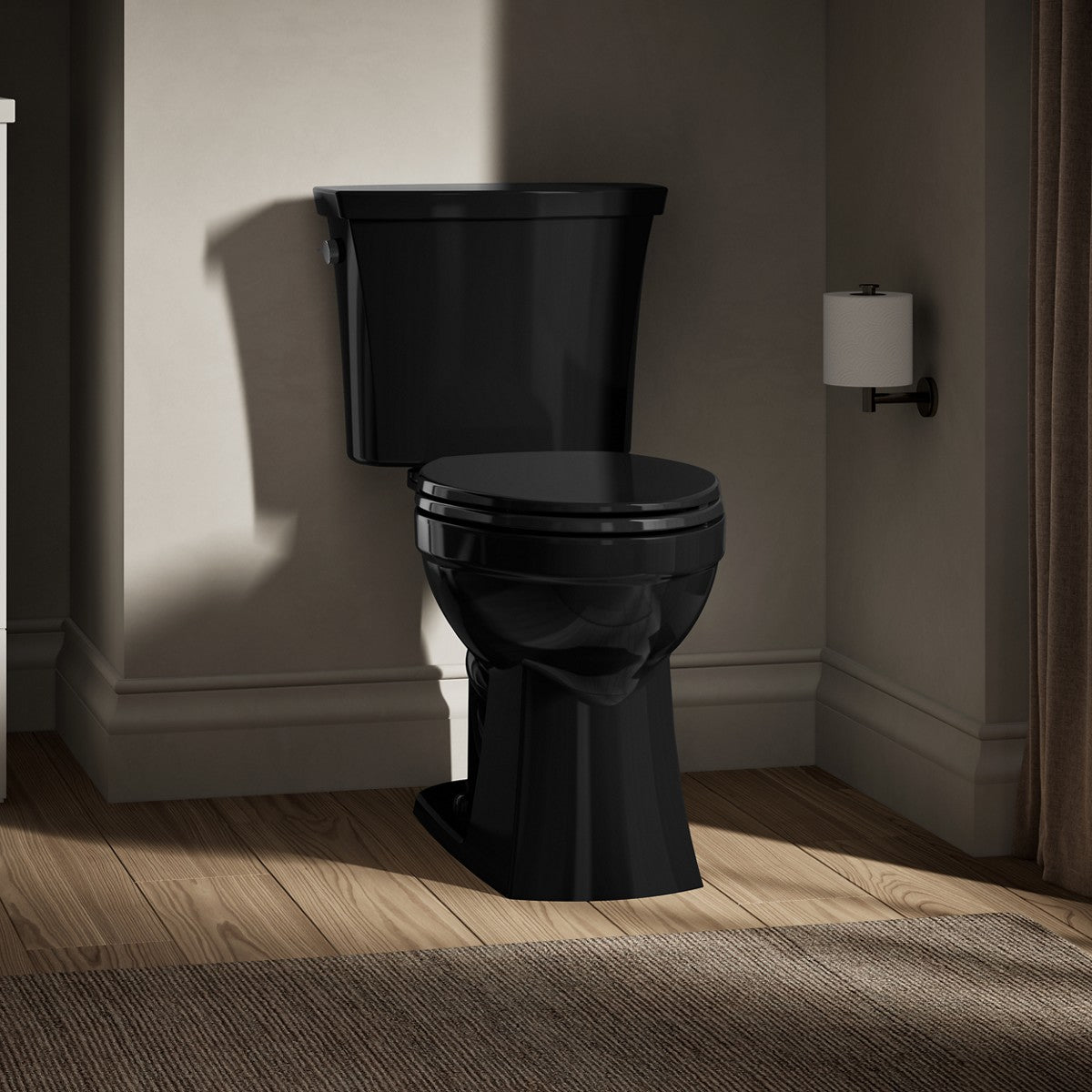 KOHLER K-32810 Kelston Two-piece elongated toilet, 1.28 gpf, black black - view 4