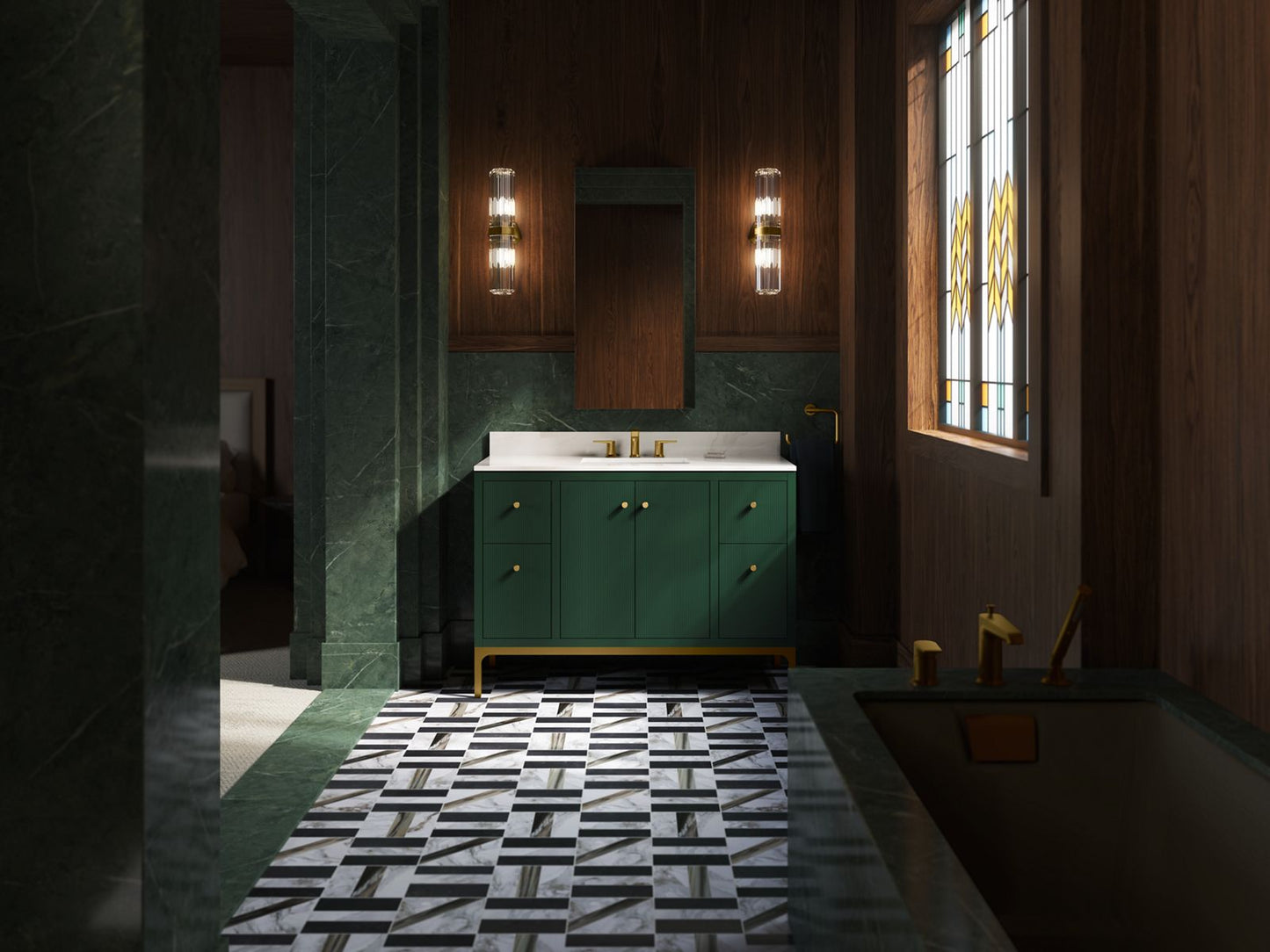 KOHLER Calpa™ 48" bathroom vanity cabinet with sink and quartz top