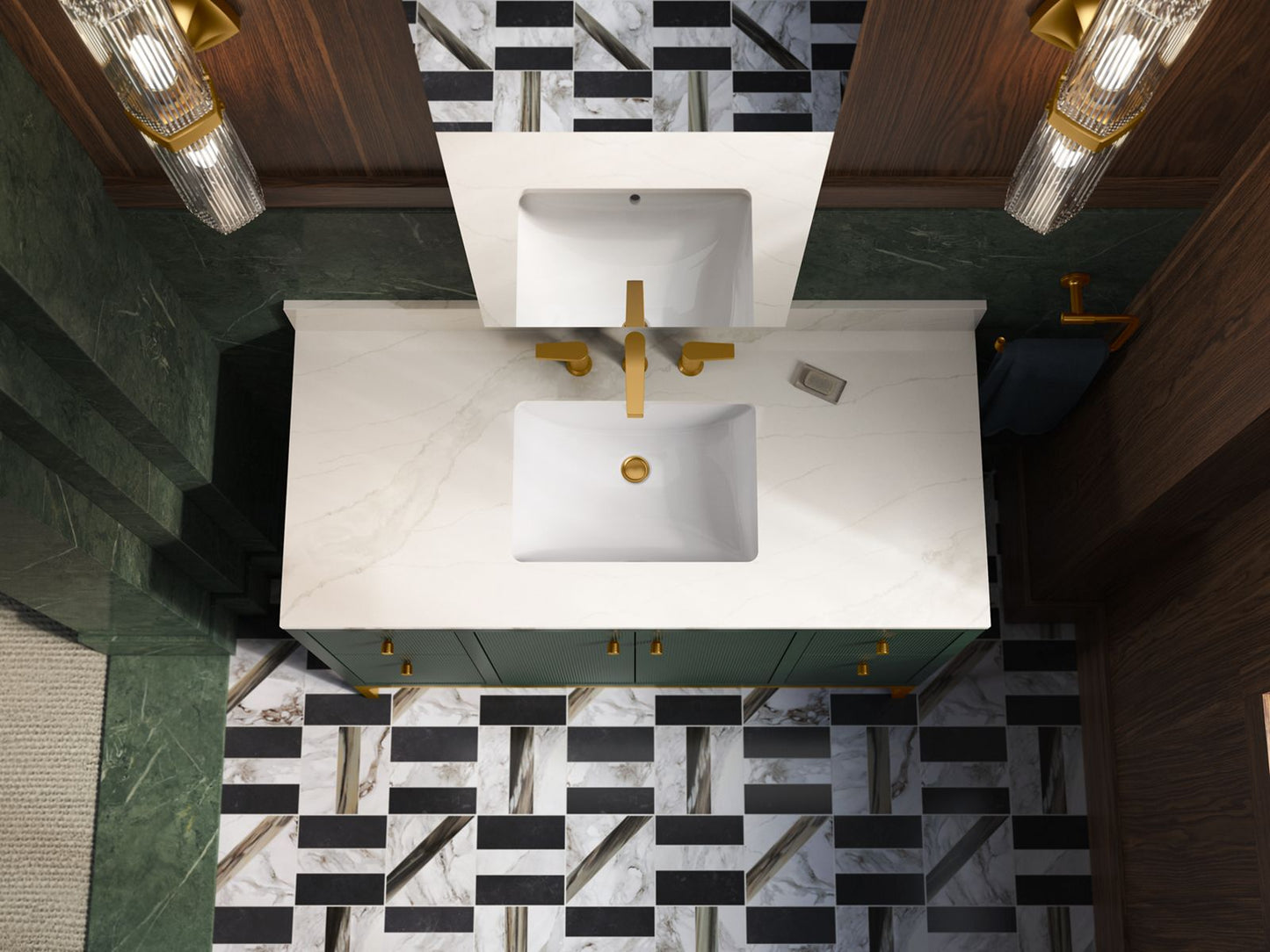 KOHLER Calpa™ 48" bathroom vanity cabinet with sink and quartz top