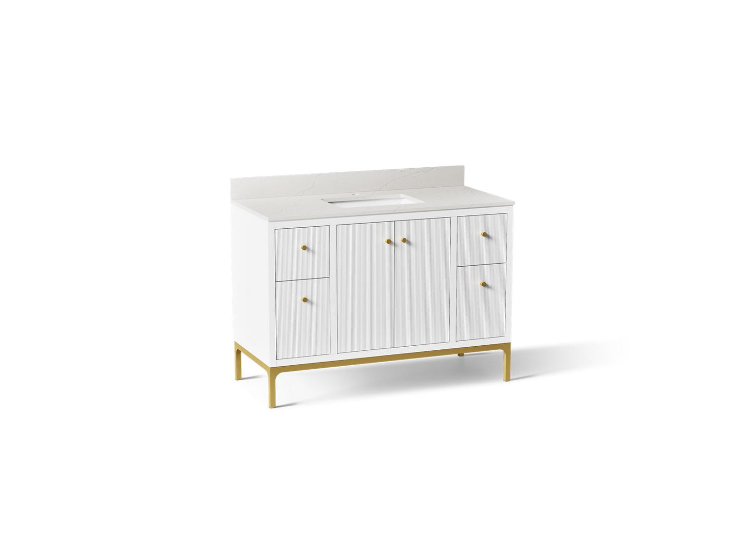 KOHLER Calpa™ 48" bathroom vanity cabinet with sink and quartz top