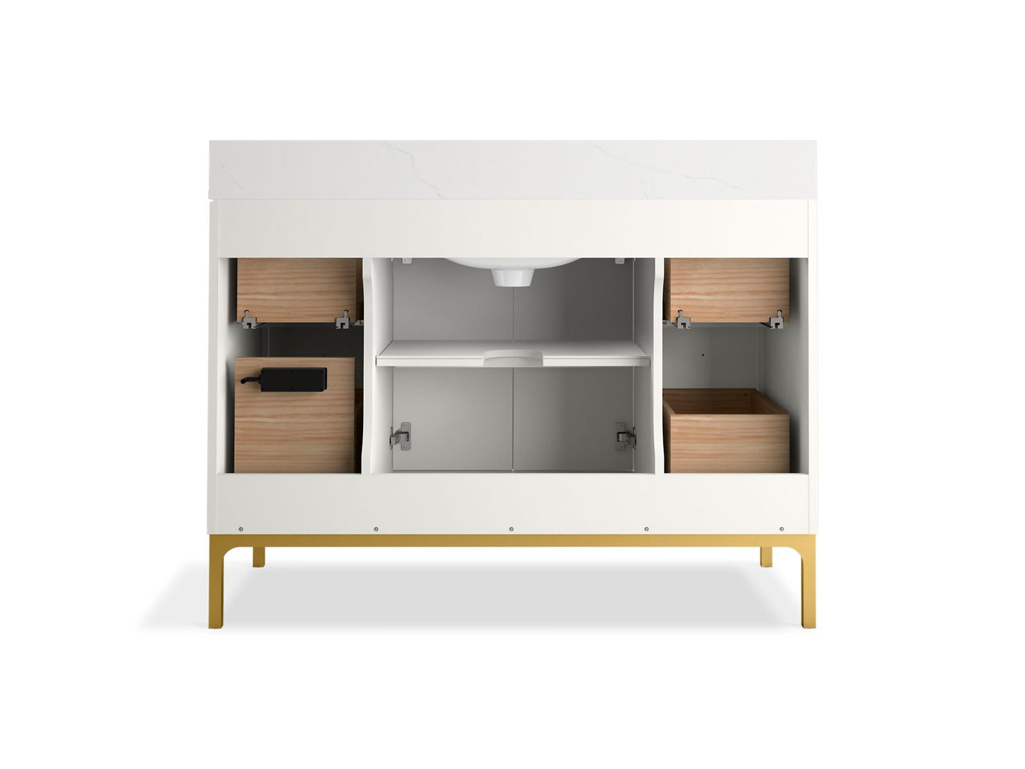 KOHLER Calpa™ 48" bathroom vanity cabinet with sink and quartz top