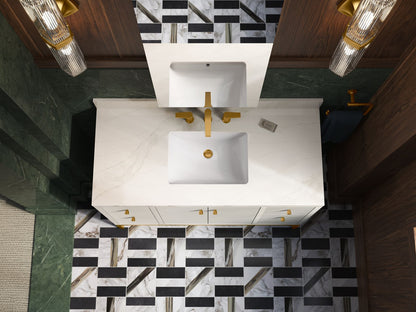 KOHLER Calpa™ 48" bathroom vanity cabinet with sink and quartz top