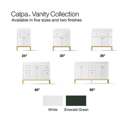 KOHLER Calpa™ 60" bathroom vanity cabinet with sinks and quartz top
