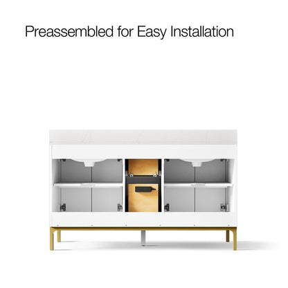 KOHLER Calpa™ 60" bathroom vanity cabinet with sinks and quartz top