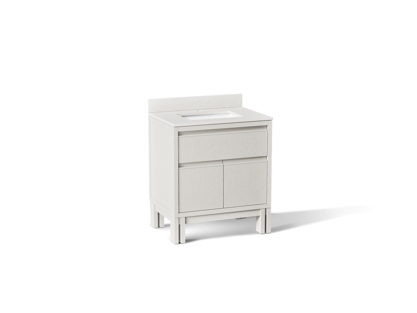 KOHLER Solive™ 30" bathroom vanity cabinet with sink and quartz top
