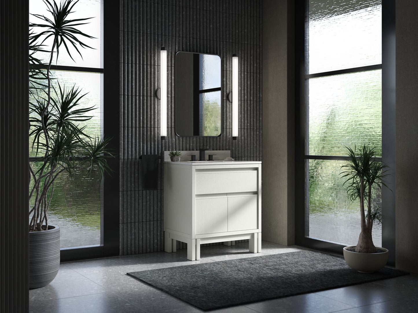 KOHLER Solive™ 30" bathroom vanity cabinet with sink and quartz top
