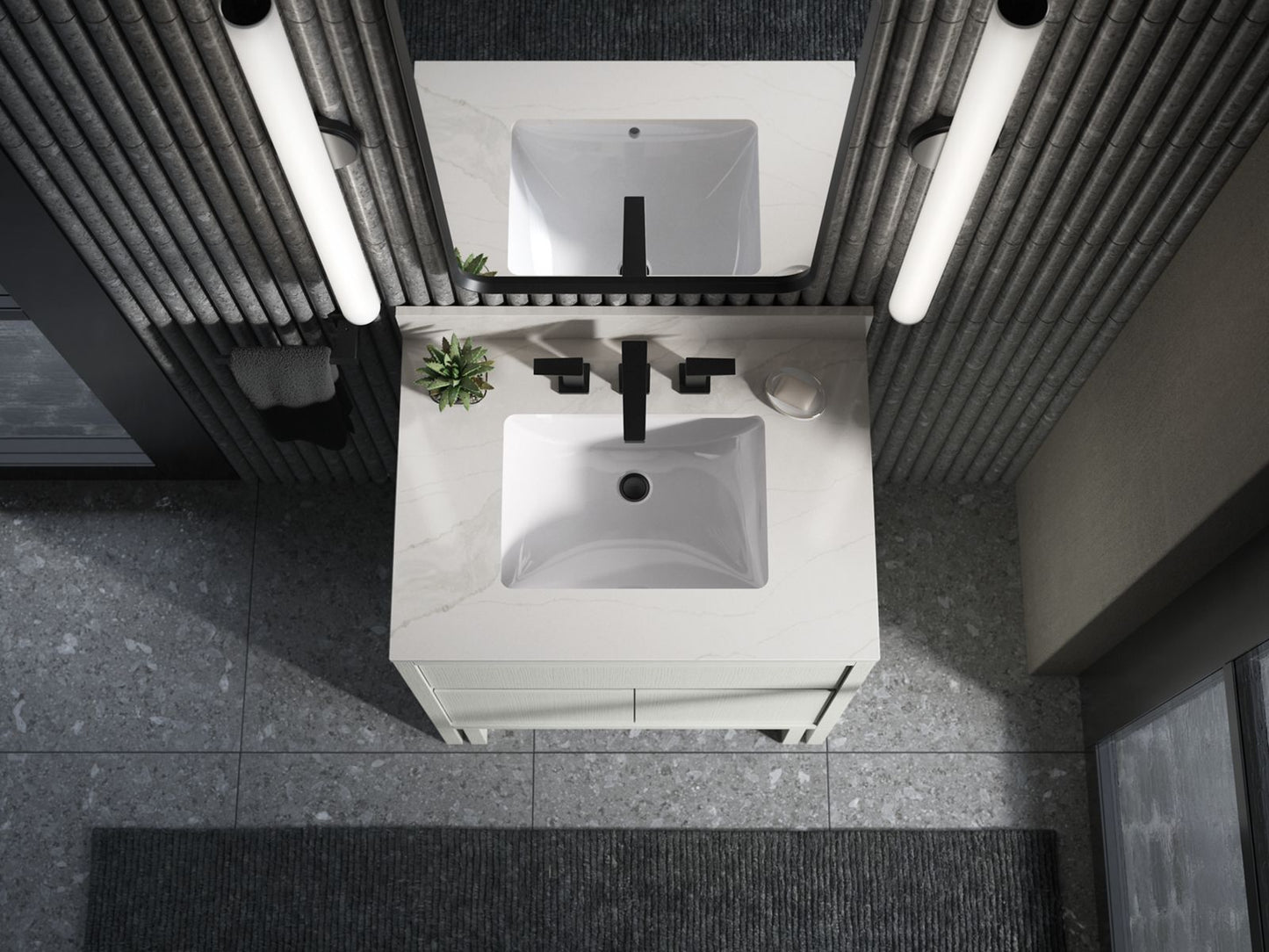 KOHLER Solive™ 30" bathroom vanity cabinet with sink and quartz top