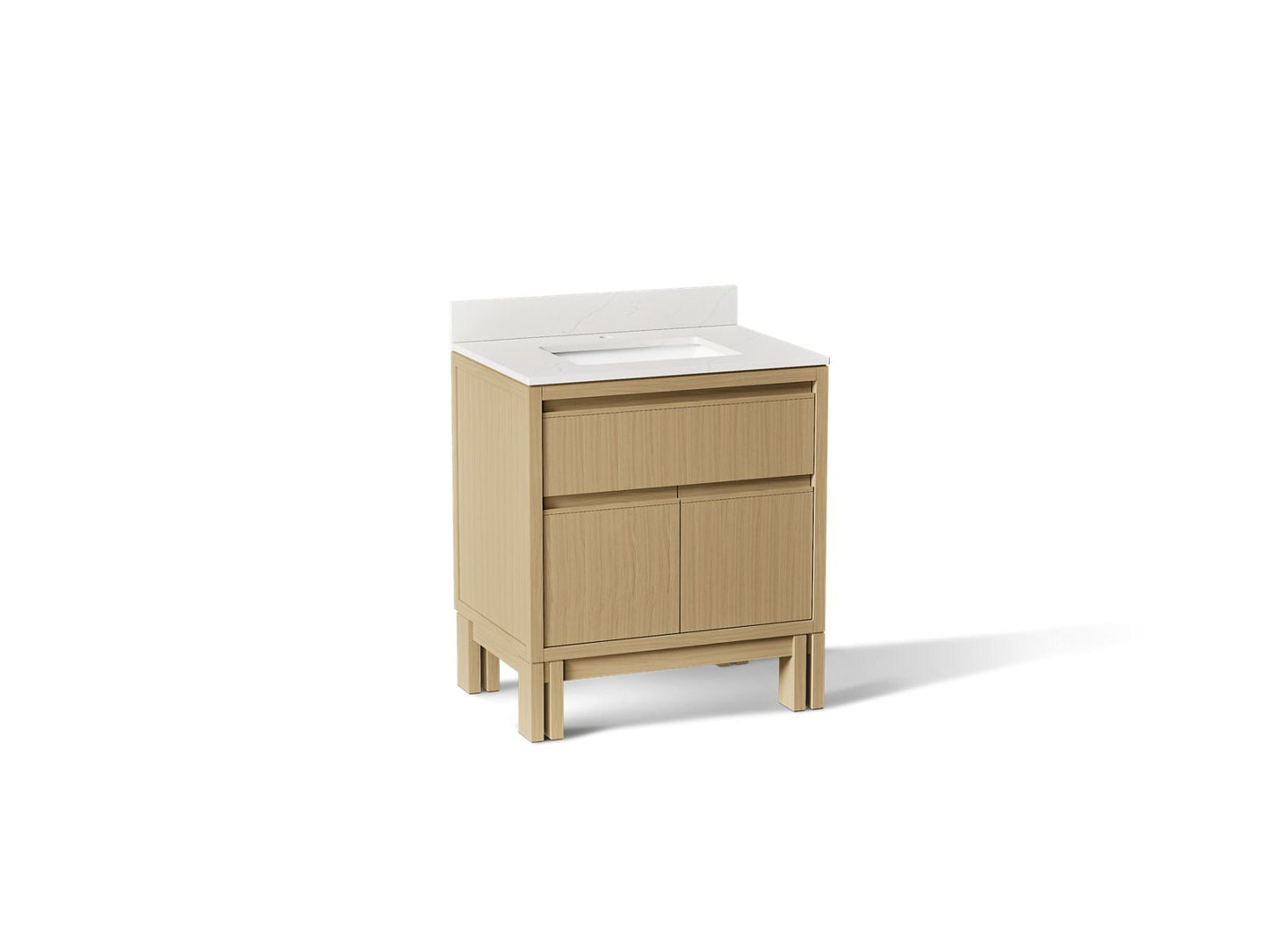 KOHLER Solive™ 30" bathroom vanity cabinet with sink and quartz top