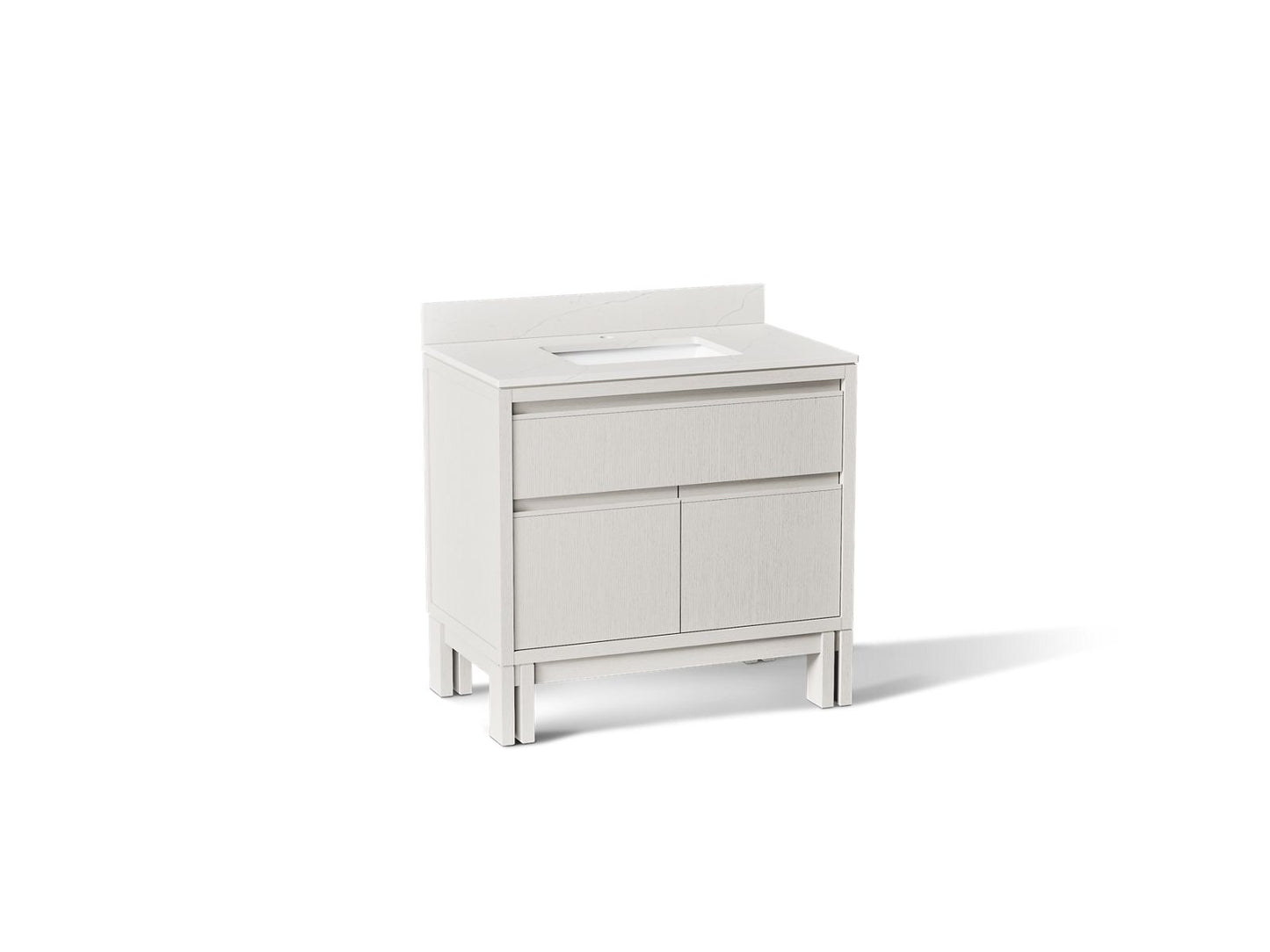 KOHLER Solive™ 36" bathroom vanity cabinet with sink and quartz top