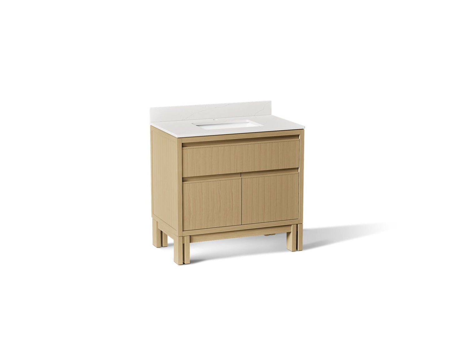 KOHLER Solive™ 36" bathroom vanity cabinet with sink and quartz top
