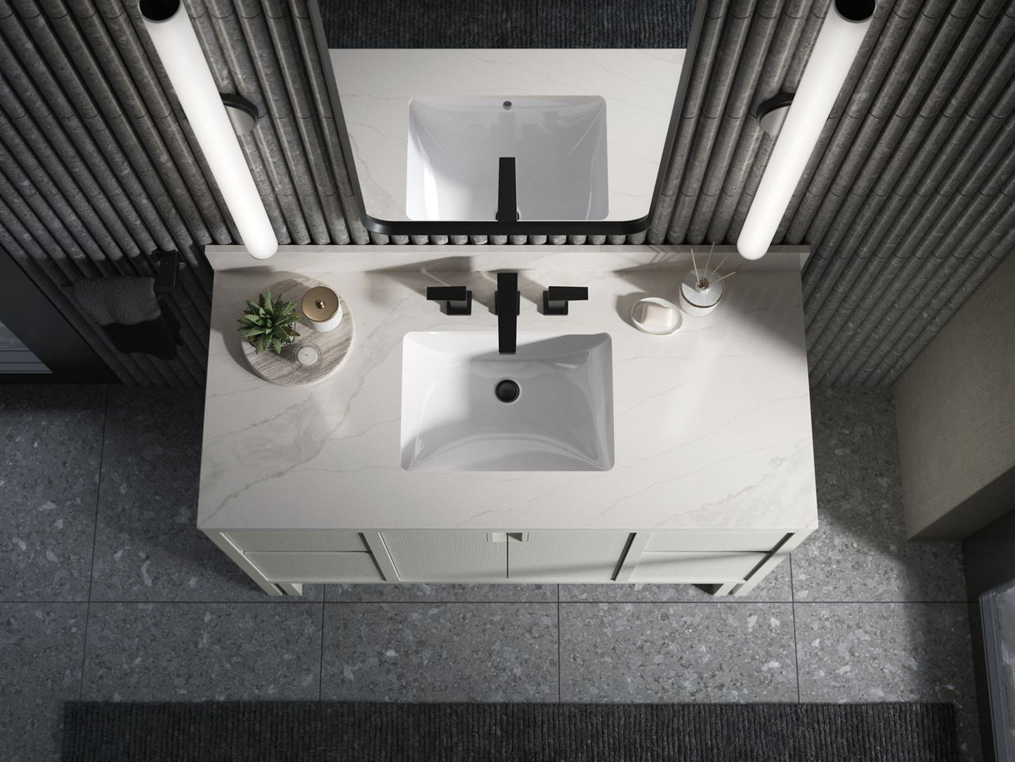 KOHLER Solive™ 48" bathroom vanity cabinet with sink and quartz top