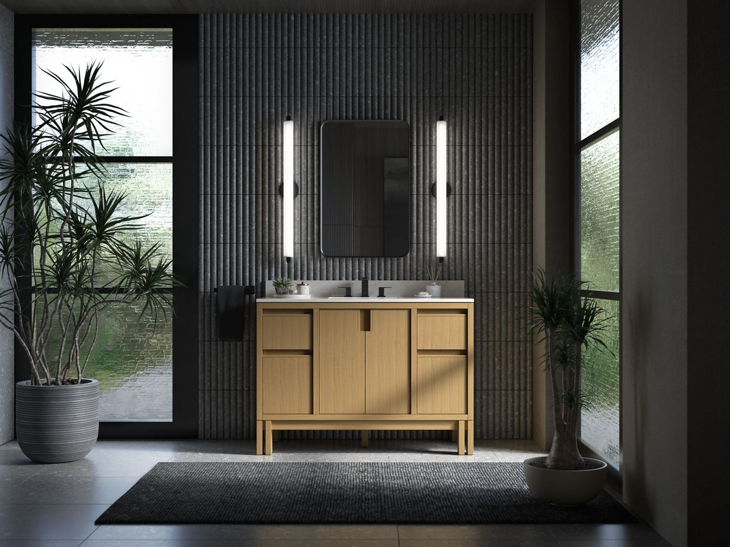 KOHLER Solive™ 48" bathroom vanity cabinet with sink and quartz top