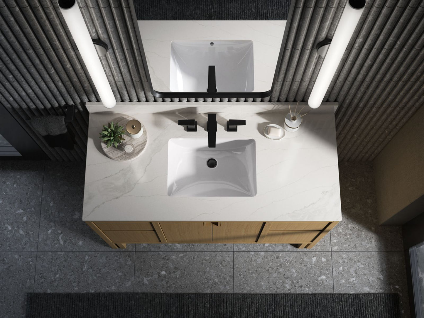 KOHLER Solive™ 48" bathroom vanity cabinet with sink and quartz top