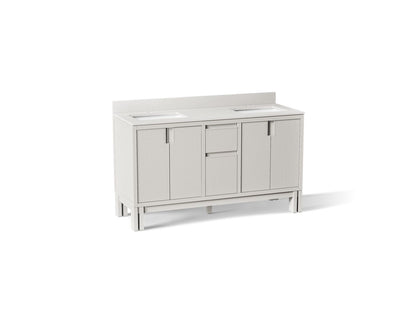 KOHLER Solive™ 60" bathroom vanity cabinet with sinks and quartz top