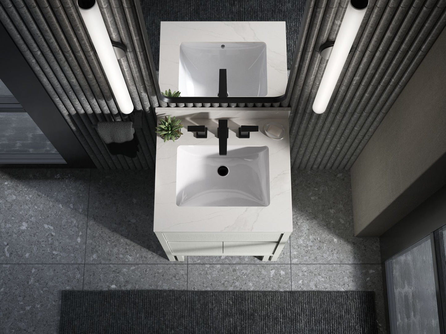 KOHLER Solive™ 24" bathroom vanity cabinet with sink and quartz top