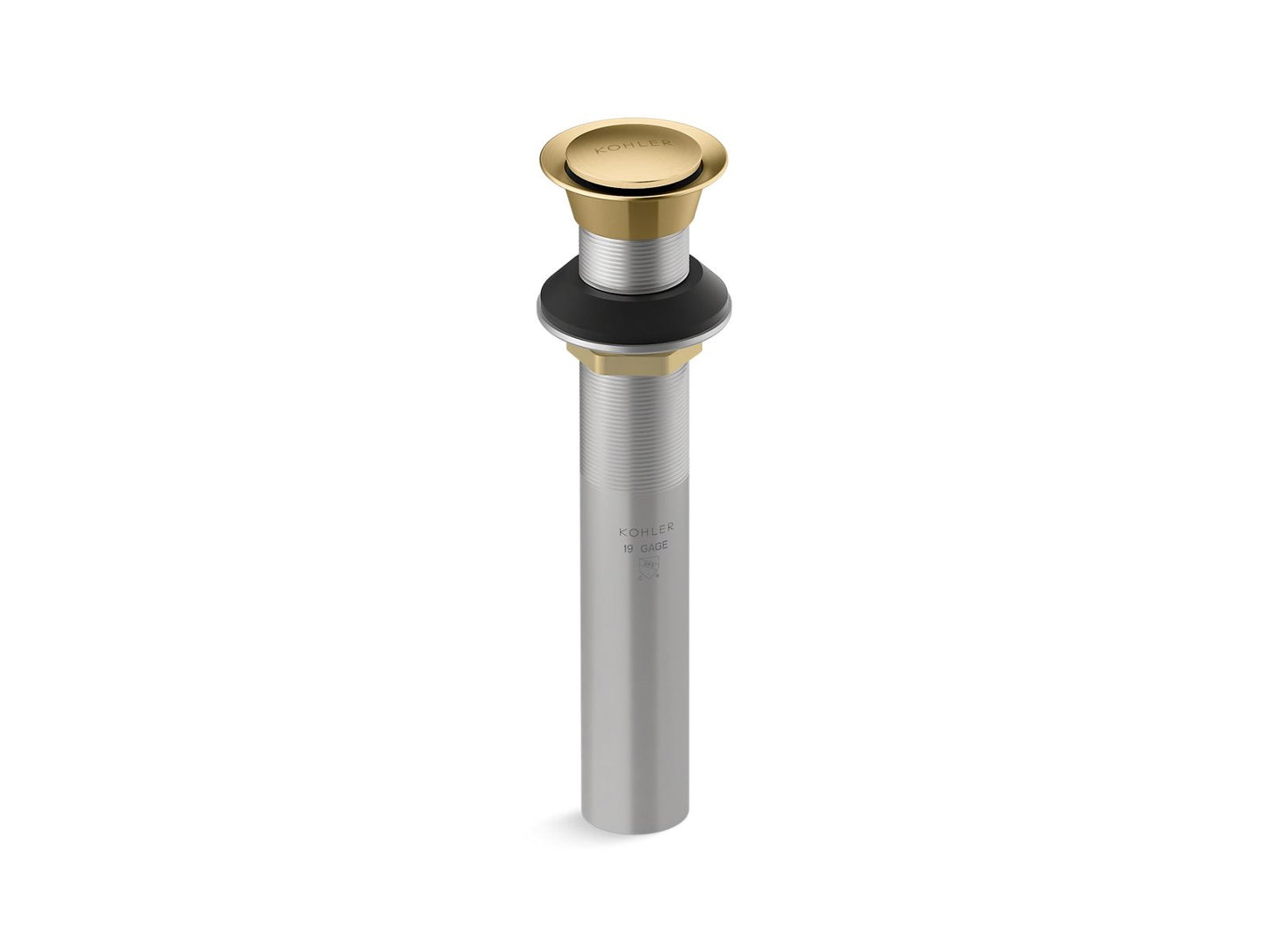 KOHLER K-33151 Clicker drain without overflow, vibrant brushed moderne brass