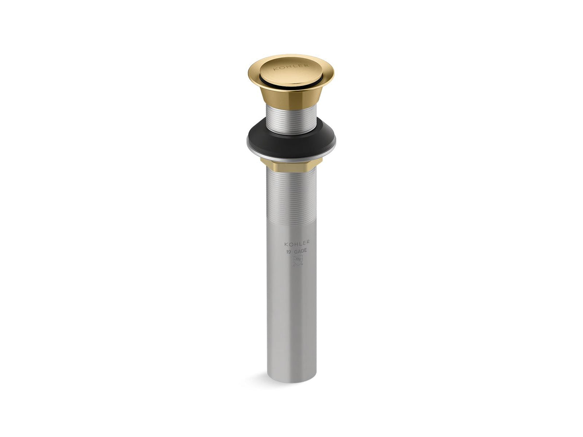 KOHLER K-33151 Clicker drain without overflow, vibrant brushed moderne brass