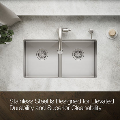 KOHLER Strive 29-1/2" undermount double-bowl kitchen sink