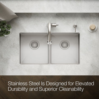 KOHLER Strive 29-1/2" undermount double-bowl kitchen sink