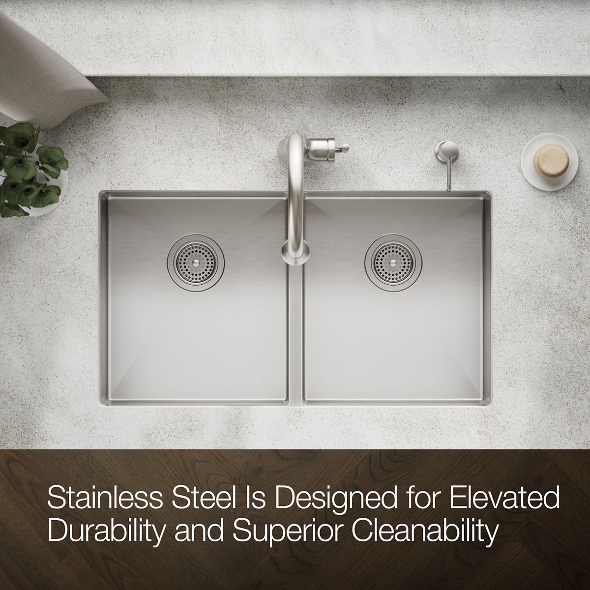 KOHLER Strive 32" undermount double-bowl kitchen sink