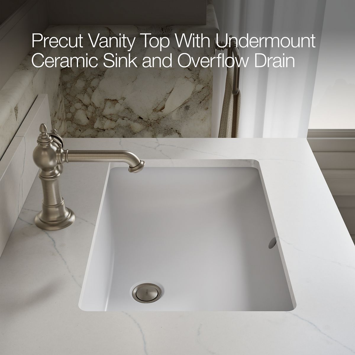 KOHLER Alouette™ 24" bathroom vanity cabinet with sink and quartz top