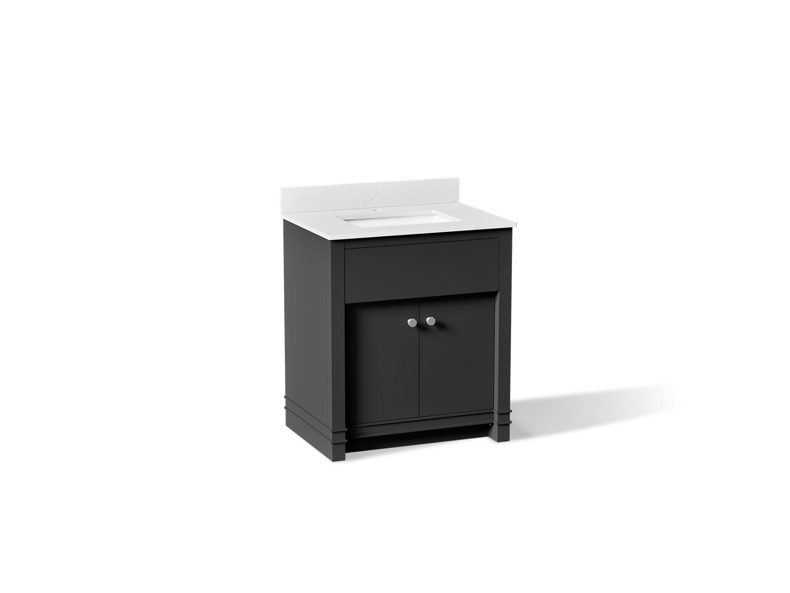 KOHLER K-33265 Alouette™ 30" Bathroom Vanity Cabinet with Sink and Quartz Top, dark warm grey