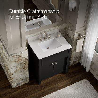 KOHLER Alouette™ 30" bathroom vanity cabinet with sink and quartz top
