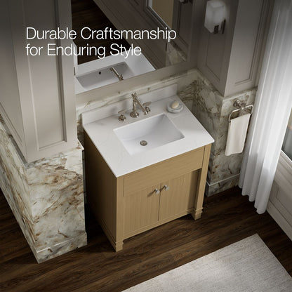 KOHLER Alouette™ 30" bathroom vanity cabinet with sink and quartz top