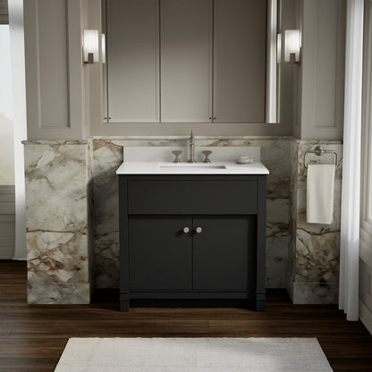 KOHLER K-33266 Alouette™ 36" Bathroom Vanity Cabinet with Sink and Quartz Top, dark warm grey - view 2