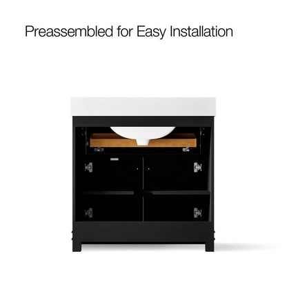 KOHLER Alouette™ 36" bathroom vanity cabinet with sink and quartz top
