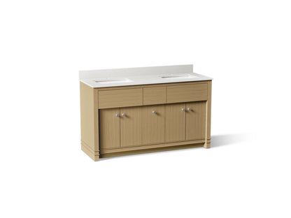 KOHLER Alouette™ 60" bathroom vanity cabinet with sinks and quartz top