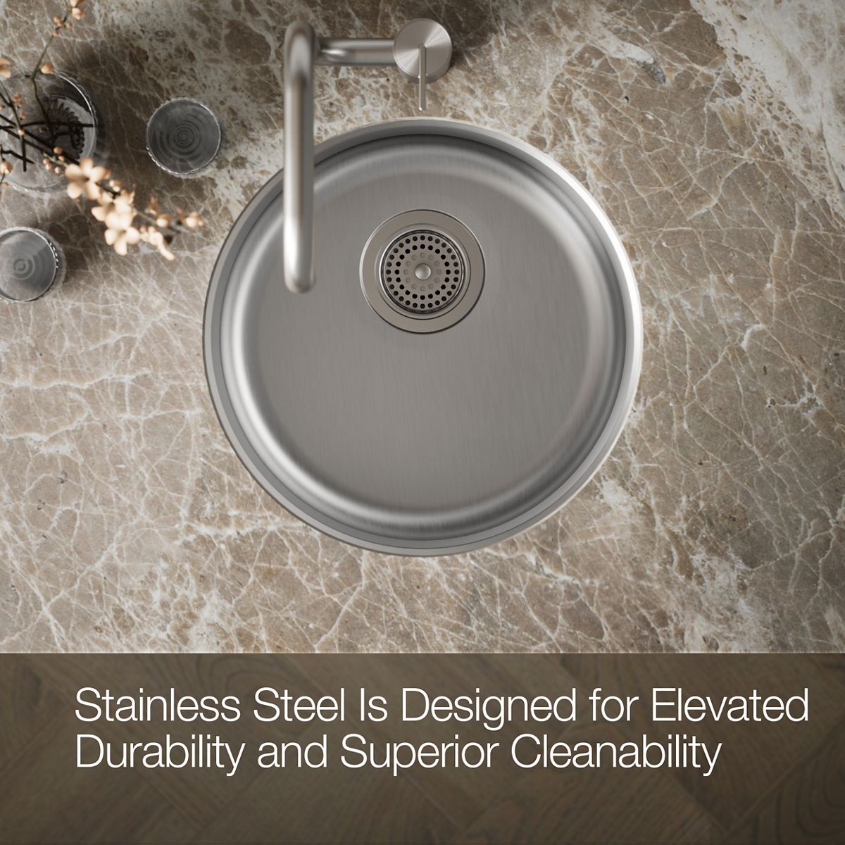 KOHLER K-3341 Undertone Lyric 18-1/2" top-/undermount single-bowl bar sink