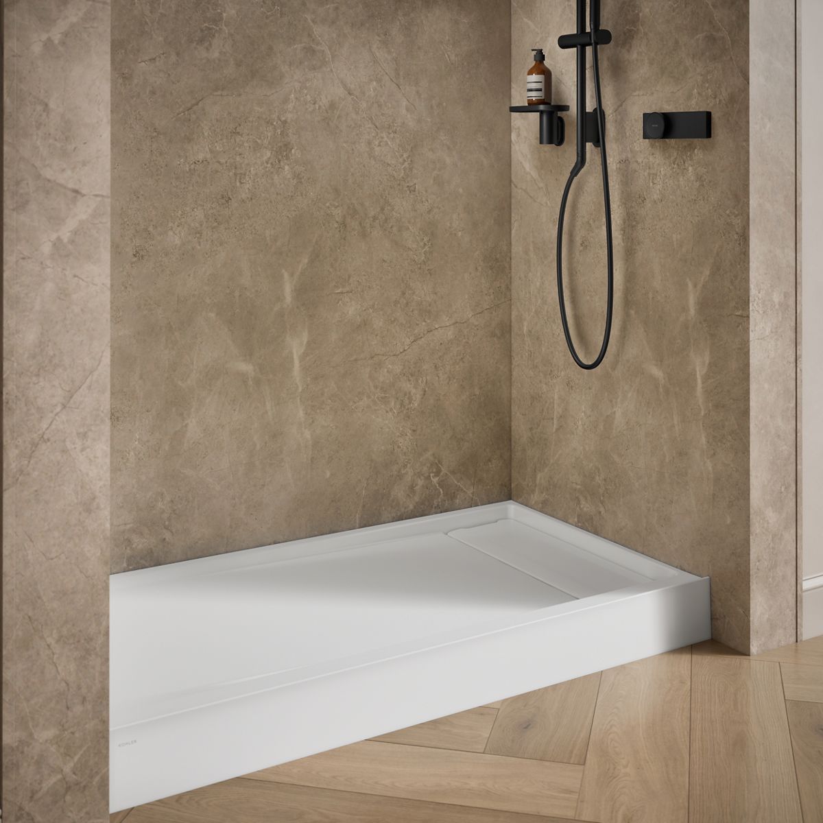KOHLER K-33474 Anthem EvoCycle 60" x 32" alcove shower base, right drain