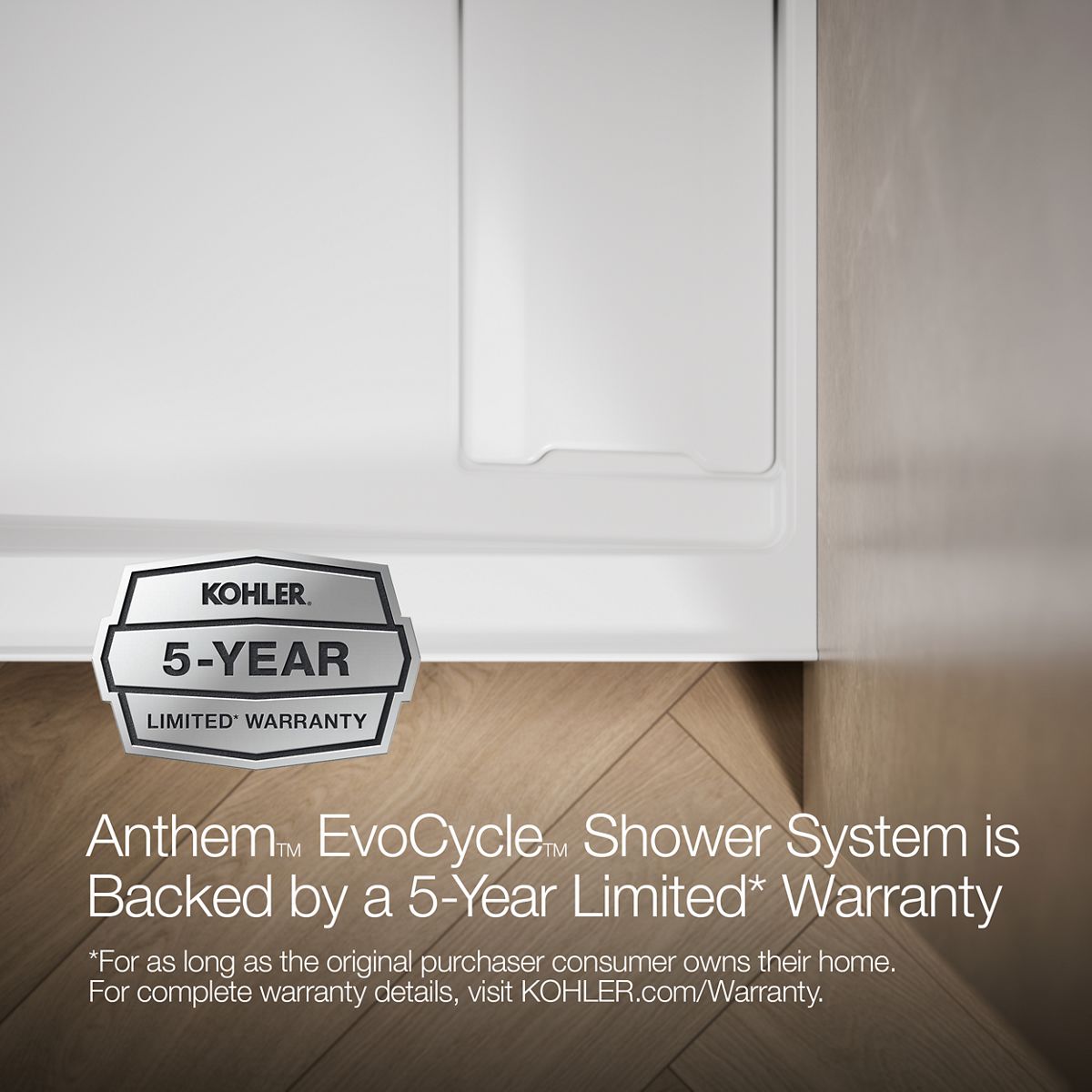 KOHLER K-33478 Anthem EvoCycle 48" x 36" alcove shower base, right drain