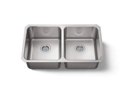 KOHLER K-3350 Undertone 31-1/2" undermount double-bowl kitchen sink