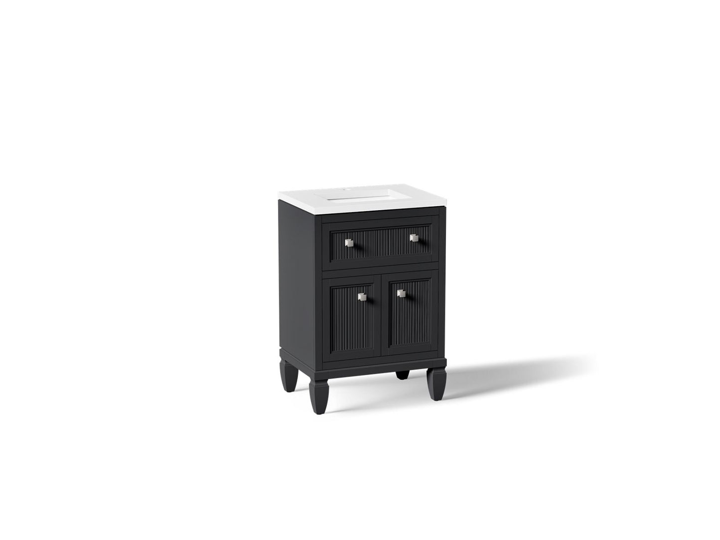 KOHLER K-33535-ASB Hearthaven 24" bathroom vanity cabinet with sink and quartz top