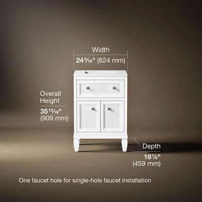 KOHLER K-33535-ASB Hearthaven 24" bathroom vanity cabinet with sink and quartz top