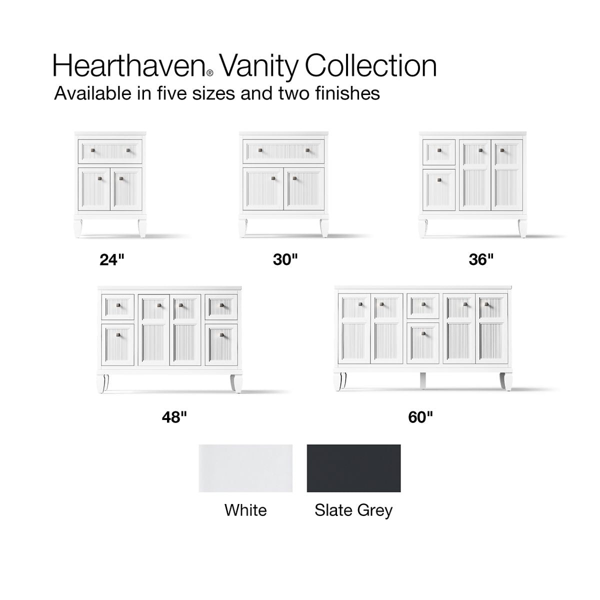 KOHLER K-33536-ASB Hearthaven 30" bathroom vanity cabinet with sink and quartz top