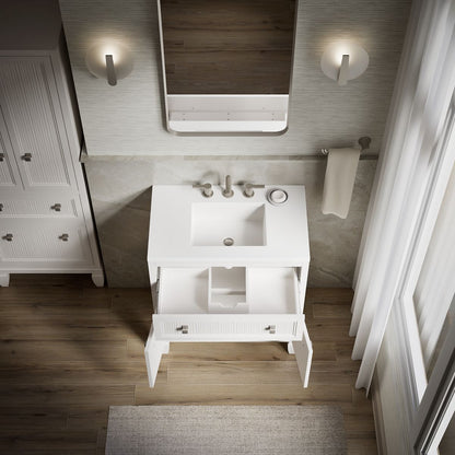 KOHLER K-33536-ASB Hearthaven 30" bathroom vanity cabinet with sink and quartz top